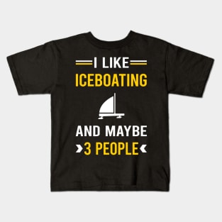 3 People Iceboating Iceboater Iceboat Kids T-Shirt